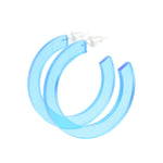 big Bright blue hoop earrings