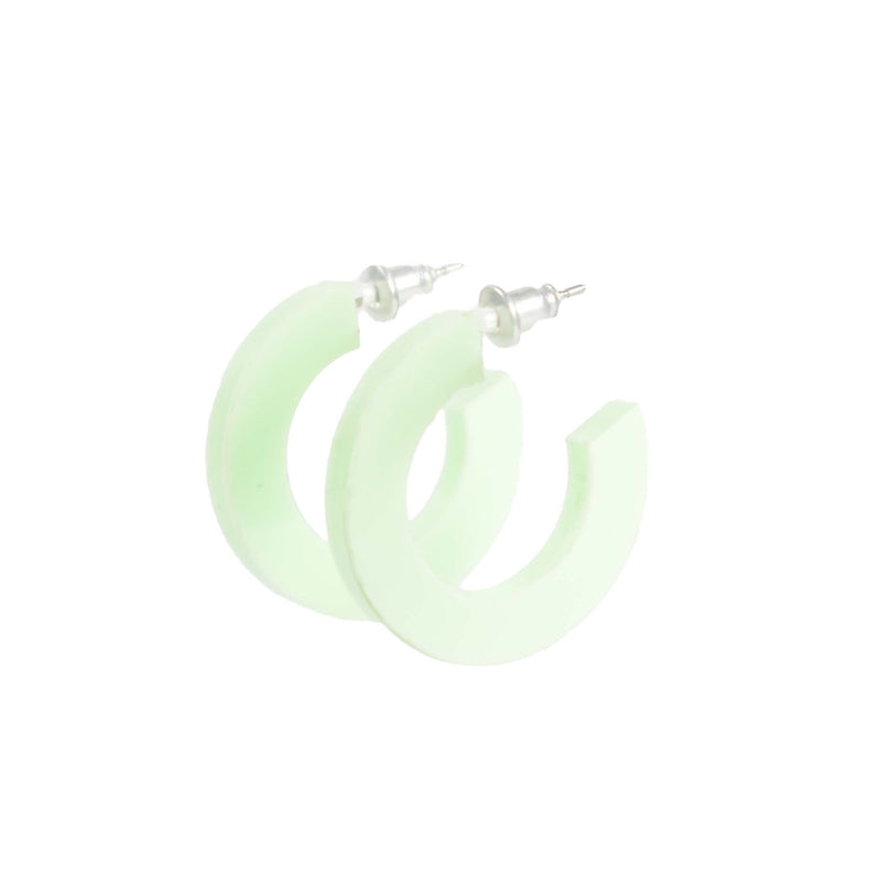 SAGE GREEN HOOP EARRINGS