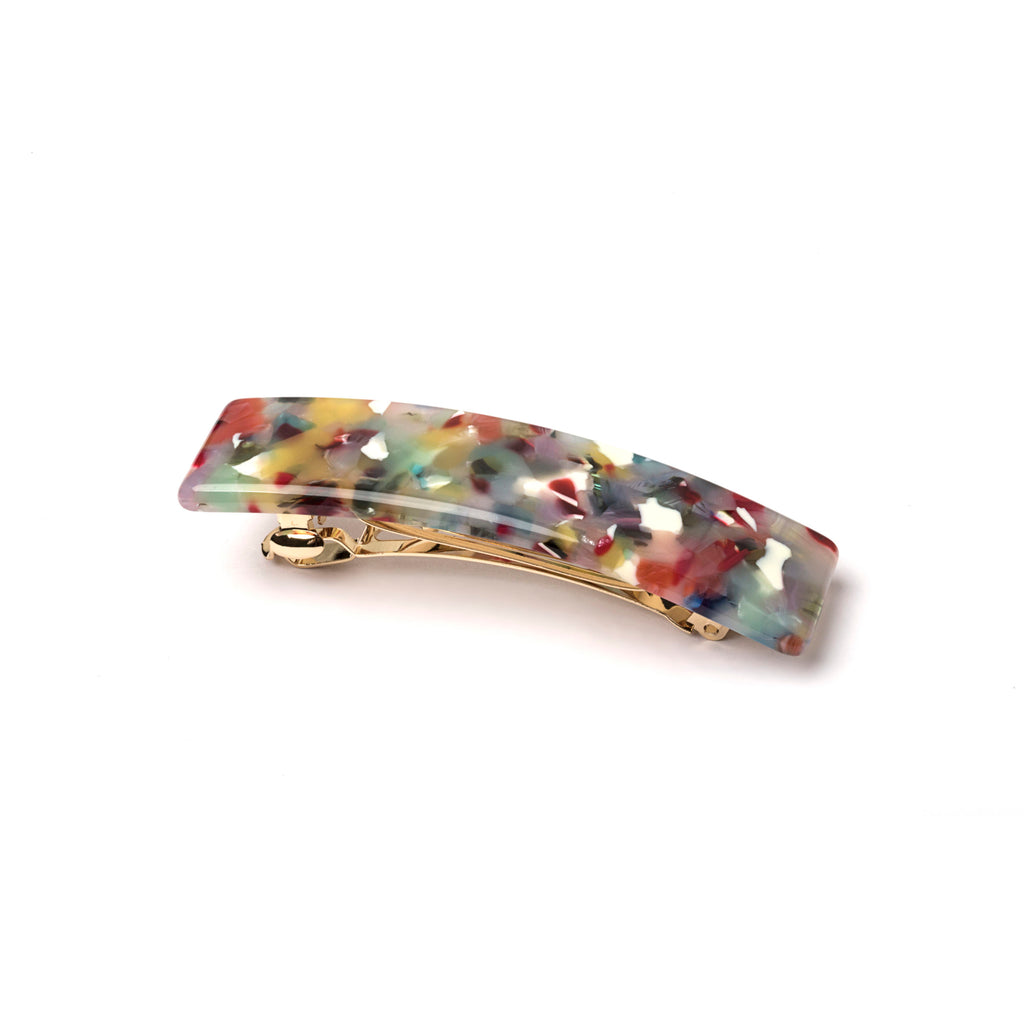 rainbow confetti hair barrette 